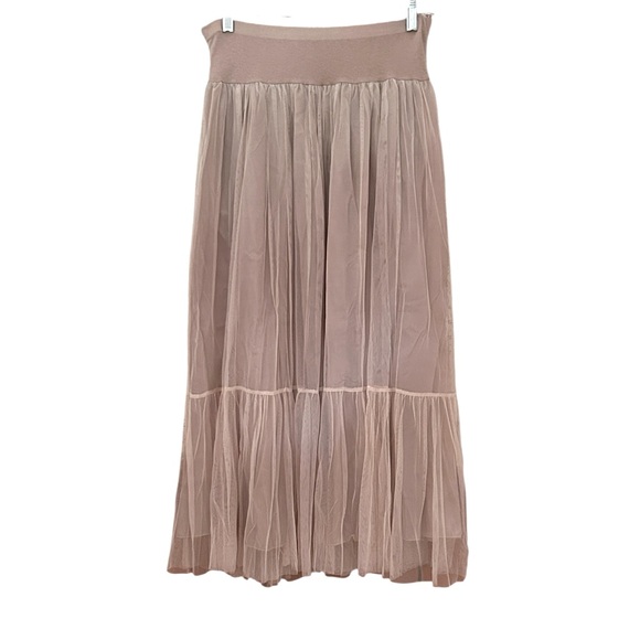 Keval Netted Skirt Taupe Mesh Tulle Midi Skirt Elastic Waist Women’s Small
AA - Picture 3 of 13